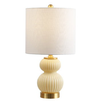 Daphne 20" Ribbed Metal/Glass LED Table Lamp